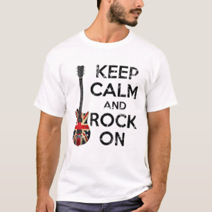 T-shirt Vintage Gardez Le Calme Et Rocher Sur British Jack