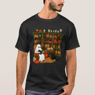 T-shirt Vintage Ghost Lecture Livre Lovers Bibliothèque Ha