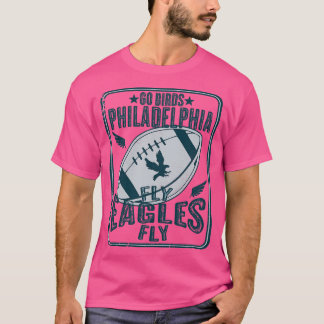 T-shirt Vintage Go Birds Philadelphie Fly Eagles Fly Fly