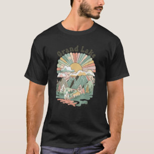 T-shirt Vintage Grand Lac Colorado Montagnes Randonnée Sun