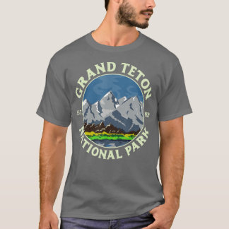 T-shirt Vintage Grand Teton National Park WY Mountain Hiki