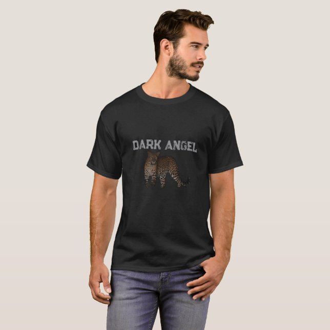 T-Shirt vintage graphique léopard ange sombre (Devant entier)
