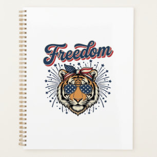 T-shirt vintage gravure Freedom Tiger patriotique_