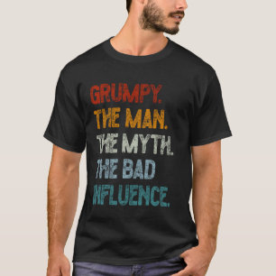 T-shirt Vintage Grumpy L'Homme Le Mythe La Mauvaise Influe