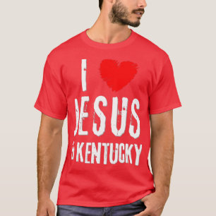 T-shirt Vintage Grunge I Love JESUS KENTUCKY Christian
