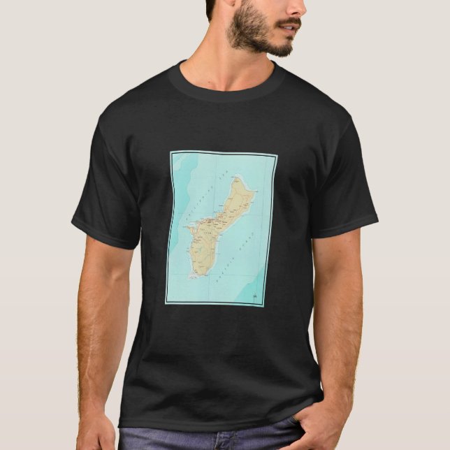 T-shirt Vintage Guam Map  1970  (Devant)