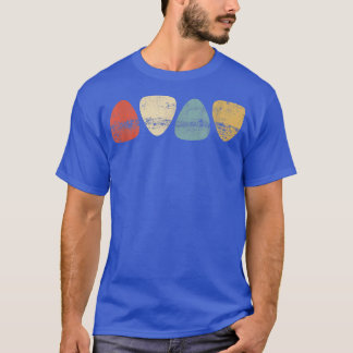 T-shirt Vintage Guitar Pick Retro Guitarists + bassist Gif