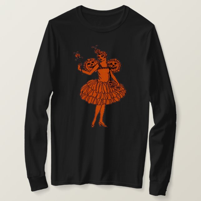 T-shirt Vintage Halloween Citrouille Fairy (Design devant)