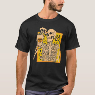 T-shirt Vintage Halloween Squelette Citrouille Épice Latte