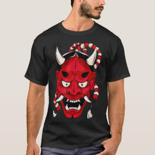 T-shirt Vintage Hannya Demon Mask Japonais Retro Devil Oni