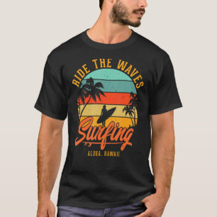 T-shirt Vintage Hawaii Hawaiian Beach Surfing 70's Maui Su
