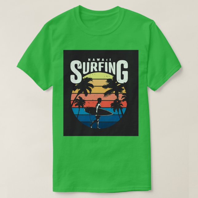 T-shirt Vintage hawaii surfing label (Design devant)