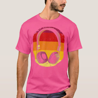 T-shirt Vintage Headphones Design For Men Women Music Prod