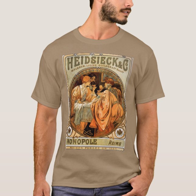 T-shirt Vintage Heidsieck & Co Monopoles Reims Wine (Devant)