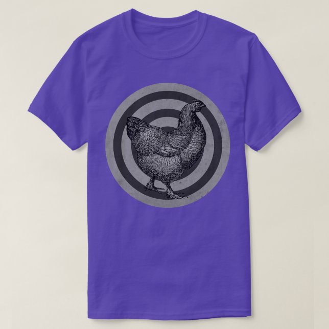 T-shirt Vintage Hen Étiquette BW (Design devant)