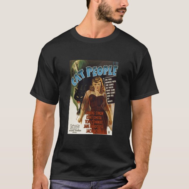 T-shirt Vintage Horreur Cat Personnes (Devant)