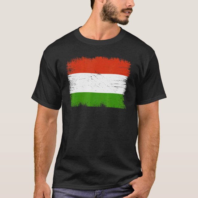 T-shirt Vintage Hungary Flag Hungarian Independence Day (Devant)