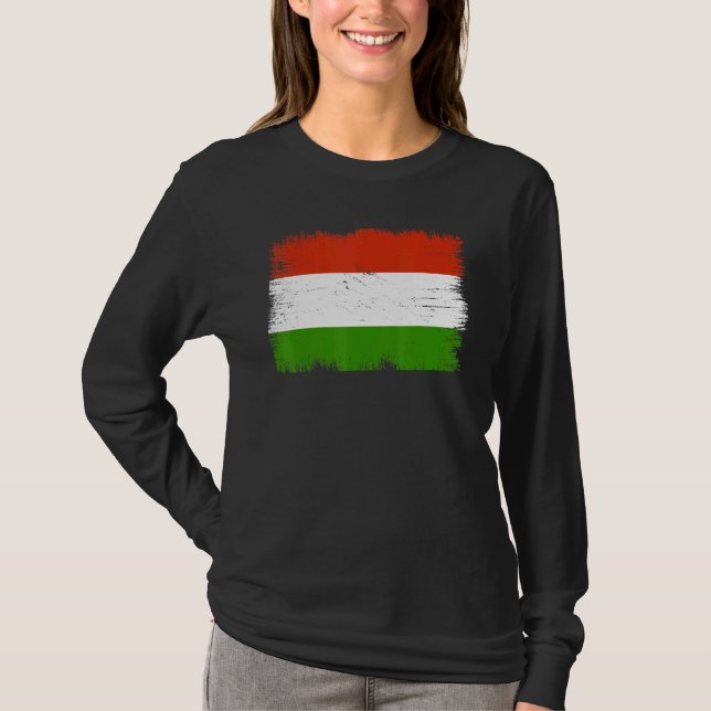 T-shirt Vintage Hungary Flag Hungarian Independence Day (Devant)