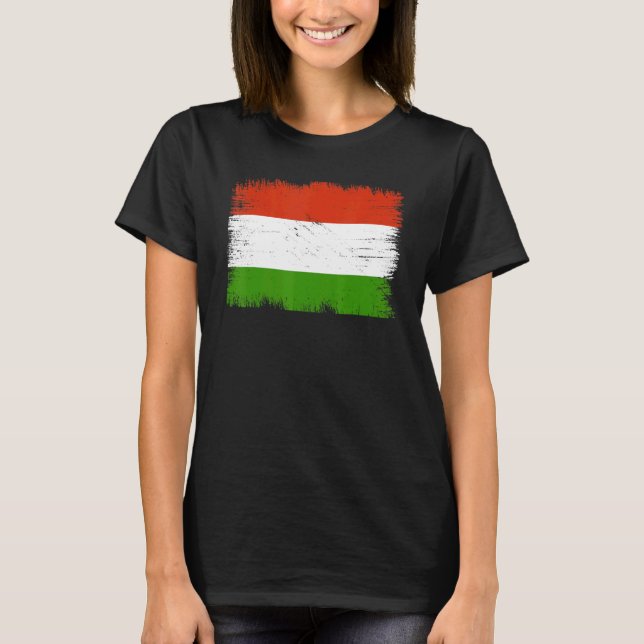 T-shirt Vintage Hungary Flag Hungarian Independence Day (Devant)