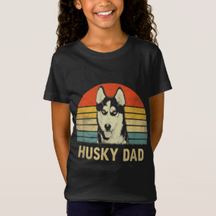 T-Shirt Vintage Husky Papa Fêtes des pères Cadeaux Pour Am
