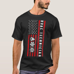 T-shirt Vintage HVAC Technician USA HVAC Tech American Fla