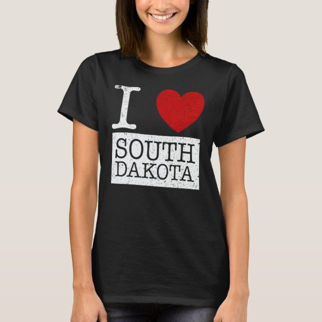 T-shirt Vintage I Love South Dakota (Devant)