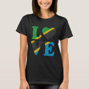 T-shirt Vintage I Love Tanzanie Drapeau Coeur Tanzanie Rac