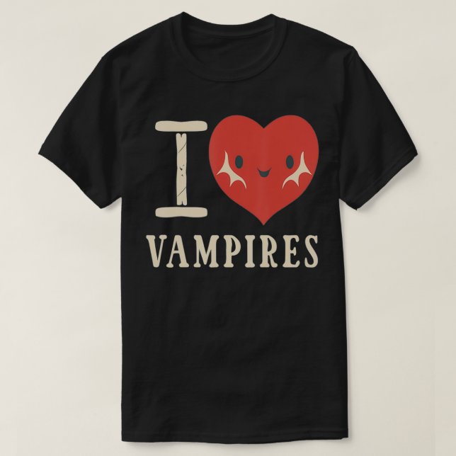 T-shirt Vintage I Love Vampires (Design devant)