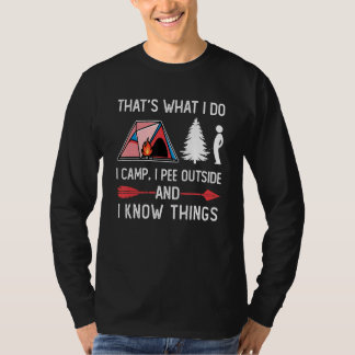 T-shirt Vintage I Pee Outside  Camping Joke Hiking Camp Ca