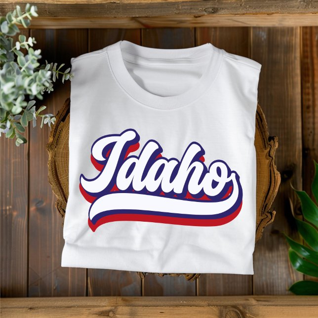 T-shirt Vintage Idaho rouge blanc et bleu (Créateur téléchargé)