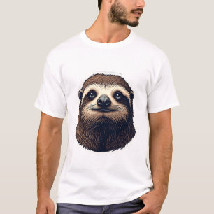 T-shirt vintage illustration de paresseux antique 