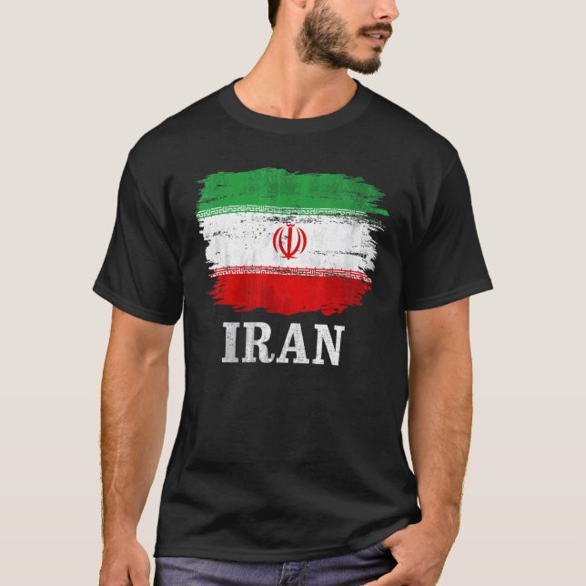 T-shirt Vintage Iran Flag For Iranian (Devant)