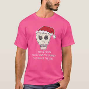 T-shirt Vintage J'ai entendu Père Noël tomber Scull anti C