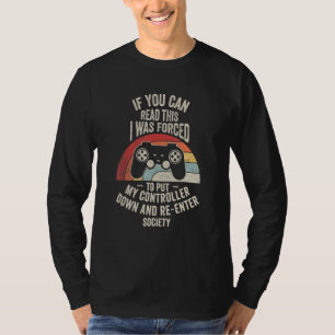 T-shirt Vintage J'ai été forcé de poser ma manette Ga