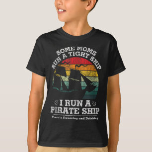T-shirt Vintage J'Ai Un Bateau Pirate Maman Papa Famille M