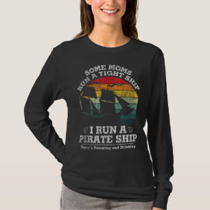 T-shirt Vintage J'Ai Un Bateau Pirate Maman Papa Famille M