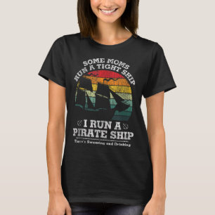 T-shirt Vintage J'Ai Un Bateau Pirate Maman Papa Famille M