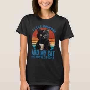 T-shirt Vintage J'Aime Bourbon Mon Chat Et Peut-Être 3 Per