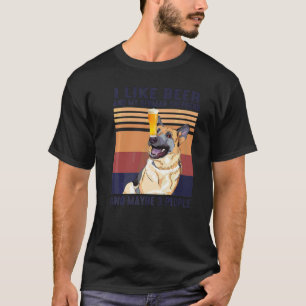 T-shirt Vintage J'aime la bière Berger allemand et 3 perso