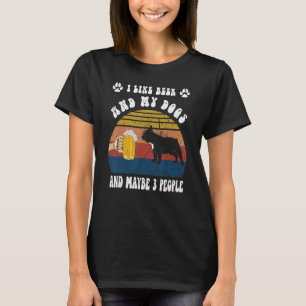 T-shirt Vintage J'aime la bière et mon chien bouledogue fr