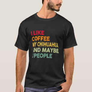 T-shirt Vintage J'Aime Le Café Mon Chihuahua Chien Puppy
