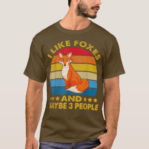 T-shirt Vintage J'Aime Les Renards Et Peut-Être 3 Personne