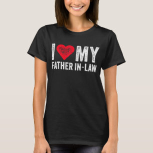 T-shirt Vintage J'Aime Mon Père En Droit Coeur Rouge Père
