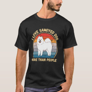 T-shirt Vintage J'Aime Samoyed Plus Que Les Gens Samoyed D