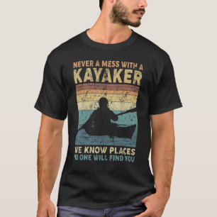 T-shirt Vintage Jamais Un Mess Avec Kayaker Kayaking Kay