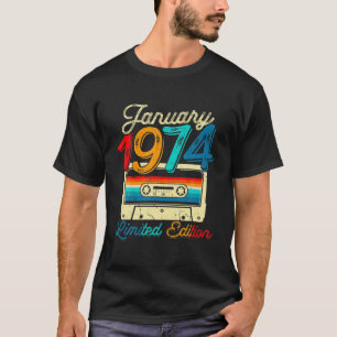 T-shirt Vintage Janvier 1974 Cassette 48E Anniversaire 48