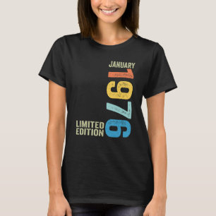 T-shirt Vintage janvier 1976 47 Ans 47e Anniversaire Bo