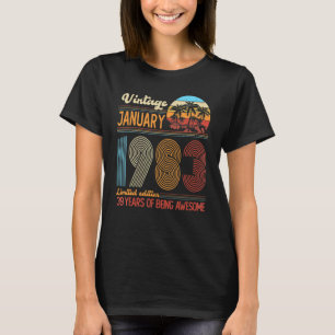 T-shirt Vintage Janvier 1983 39 Ans 39e Anniversaire De