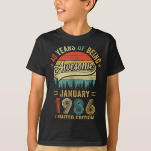 T-shirt Vintage janvier 1986 Ancien 40e anniversaire Homme