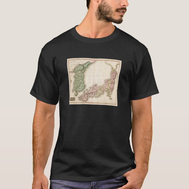 T-shirt Vintage Japan & Korea Map 1809 (Devant)